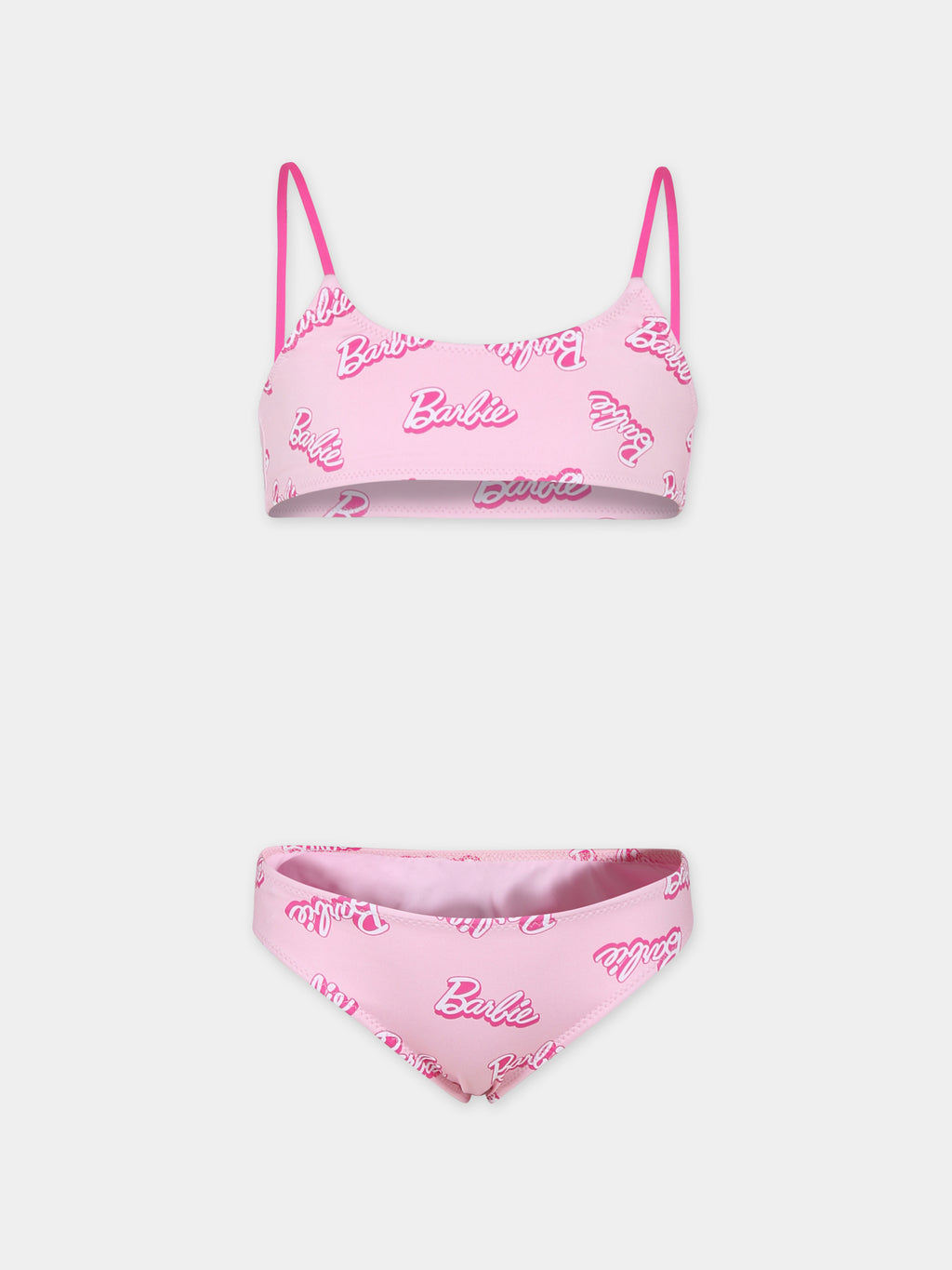 Bikini rosa per bambina con scritta